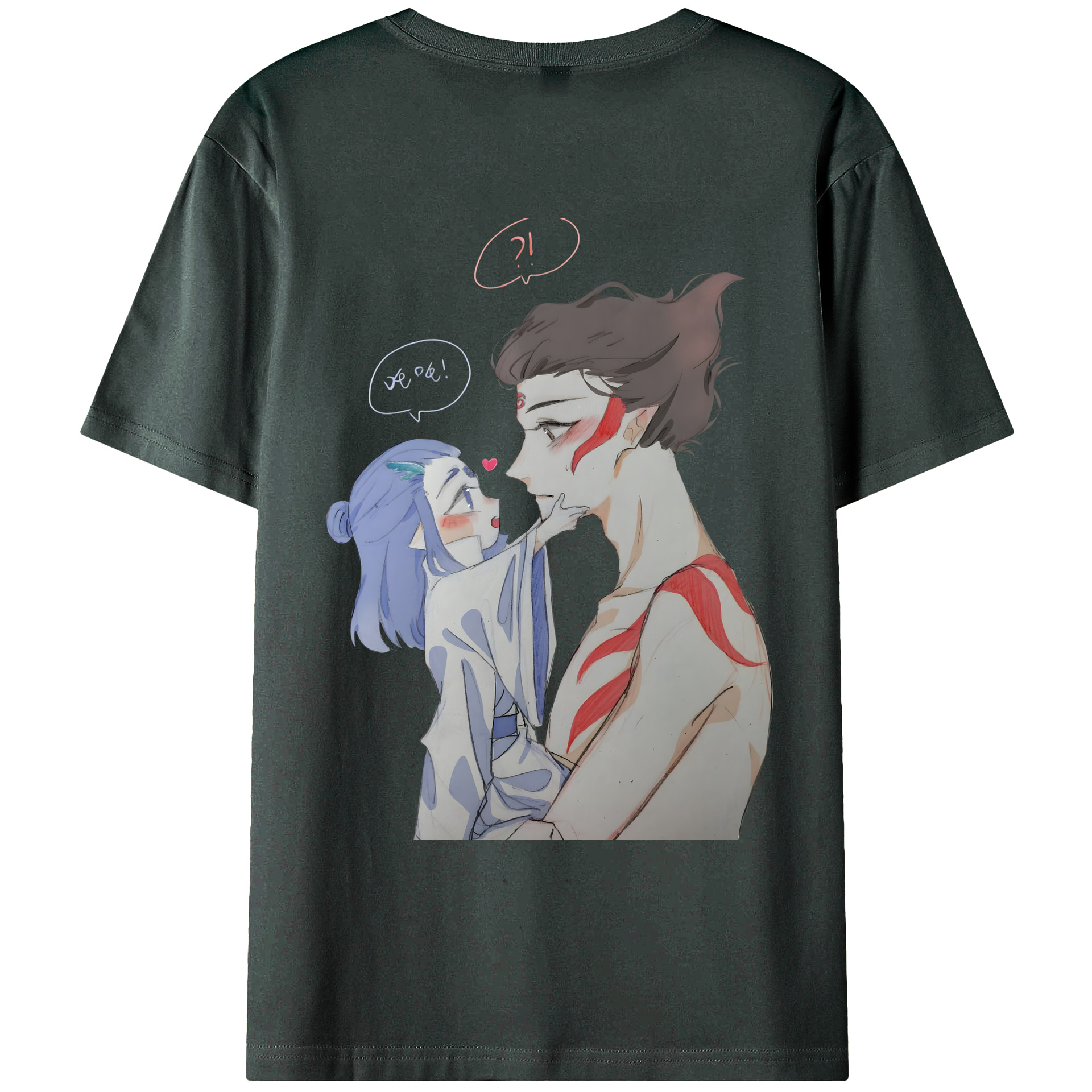 （画像用） Ne Zha 2 ナタ 魔童の大暴れ 綿100％ メンズ半袖Tシャツ（バックプリント） 通気性